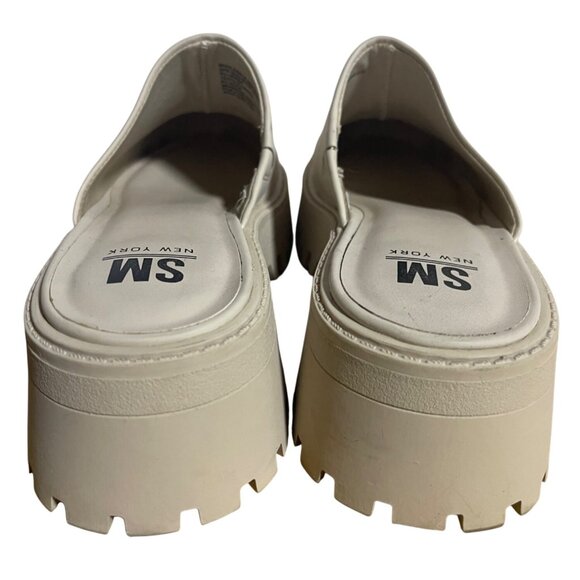 SM New York Cream Color Shay Slide On Mules Chunky Heel Womens Size 8.5M - Picture 3 of 9